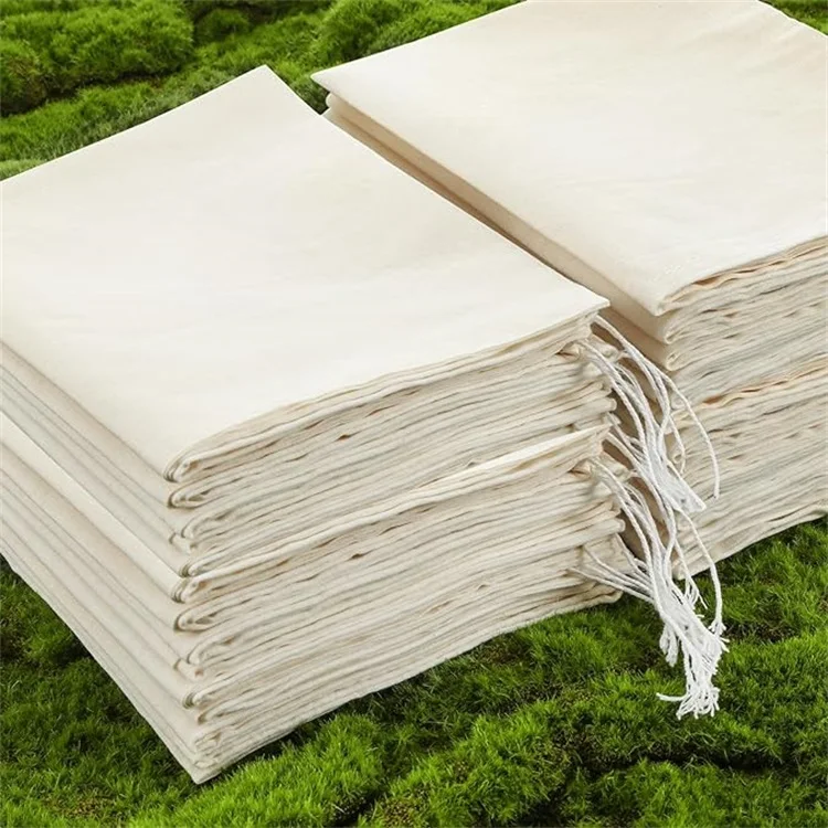 Personalized Premium Recycl Fabric Muslin Drawstr Drawstring Bag Cotton Canvas Packaging Custom logo details