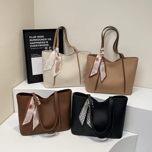 New Fashion Top Quality High Capacity PU Leather Tote Bag Ladies Shoulder Bag Crossbody Pouch for Women Handbags