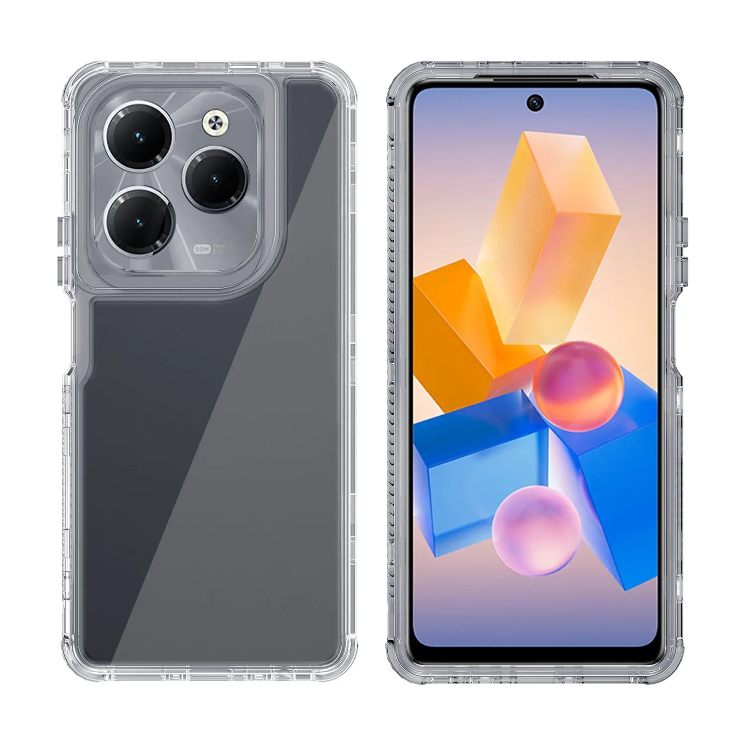 360 3 in 1 Forros Clear Transparent Shockproof Mobile Phone Case Back Cover Linings for Tecno Spark Go 1 Camon 30S 40 Pro Case