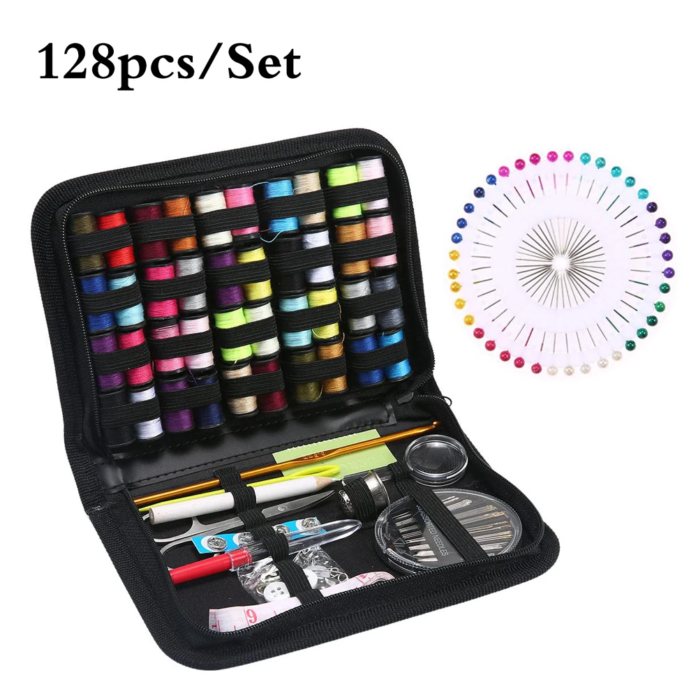 Aniwon 128PCS Travel Sewing Kit Portable DIY Mini Sewing Kit for Home Sewing Supplies Sewing Tools