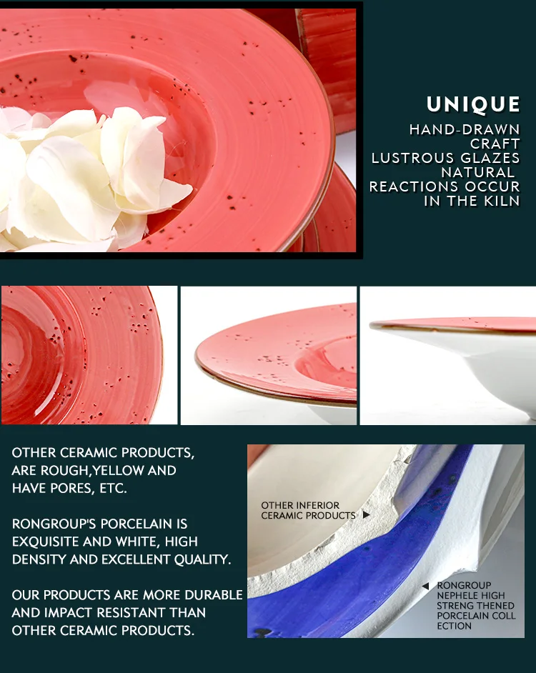 Different Inch High Quality Hotel Catering Hat Shape Ceramic Round Pasta Soup Plate Wholesale Restaurant Dinner Plate
