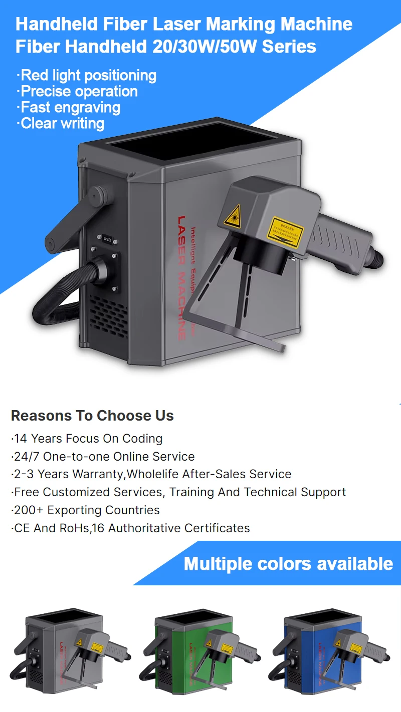 New Condition Handheld Laser Printer Portable Fiber Marking Machine for Wood Supports DXF PLT BMP Graphic Formats