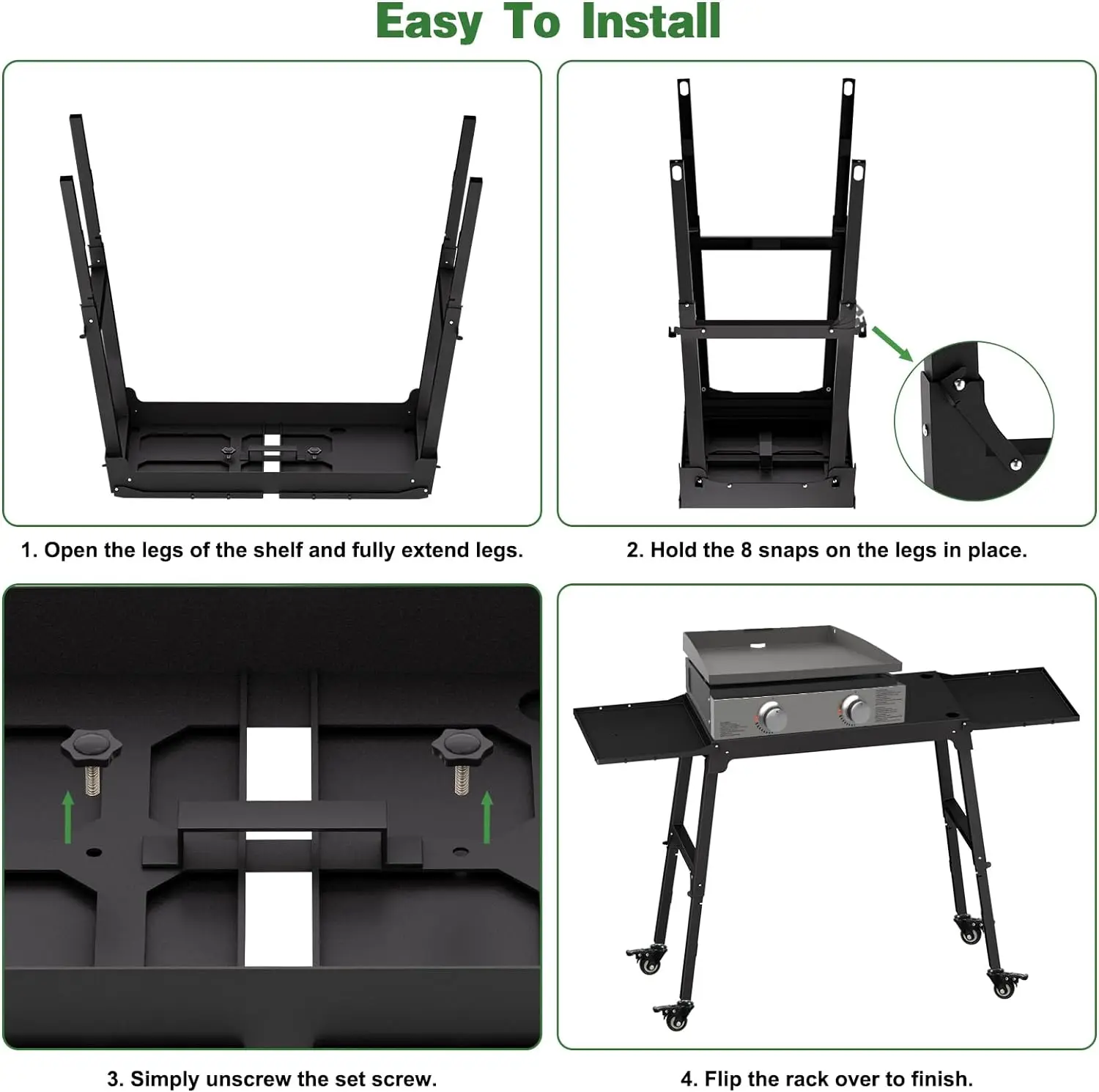 Universal Portable Grill Table Folding Grill Griddles Stand With Caster Wheels,Tabletop Griddle