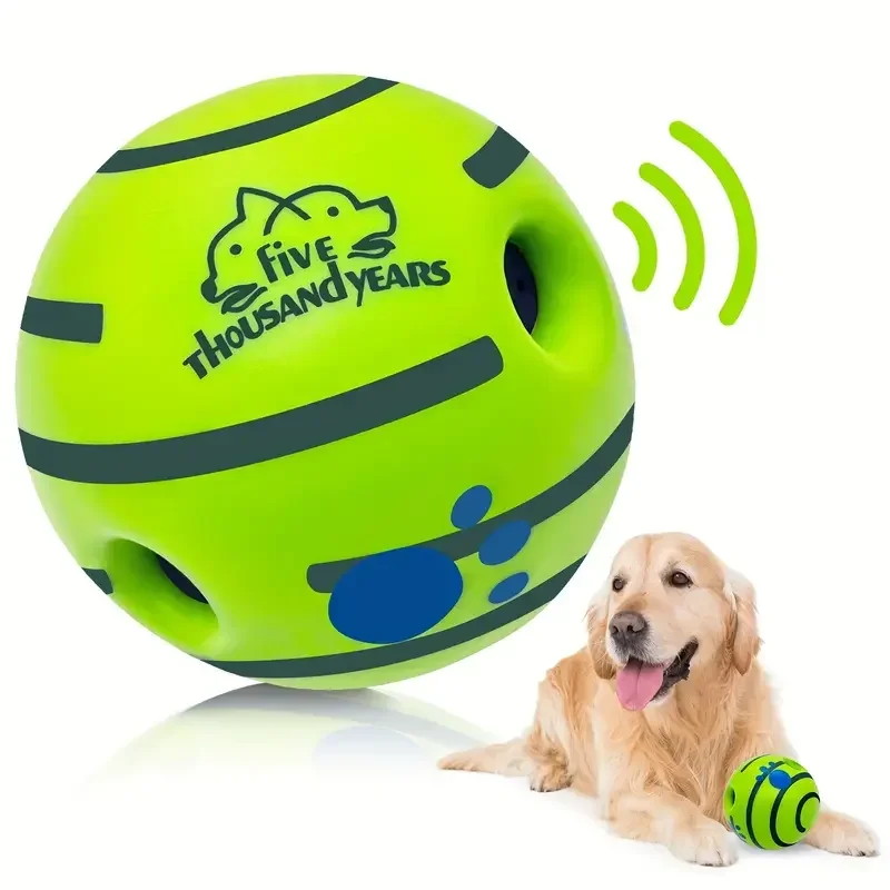 Pet Dog Toy,Wobble Ball, Interactive Chew Toy with Giggle Sounds When Rolled or Shaken, for Dog Fun