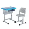 Blue table and gray chairs