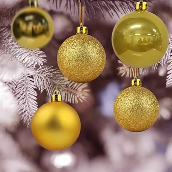 Christmas Tree Decorations Hanging Gold Ball Ornaments