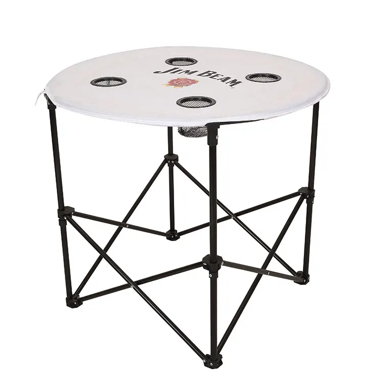 Foldable Lightweight Stackable Waterproof BBQ Picnic Roll Fold Camping Table Compact Portable Outdoor Iron Furniture Courtyard