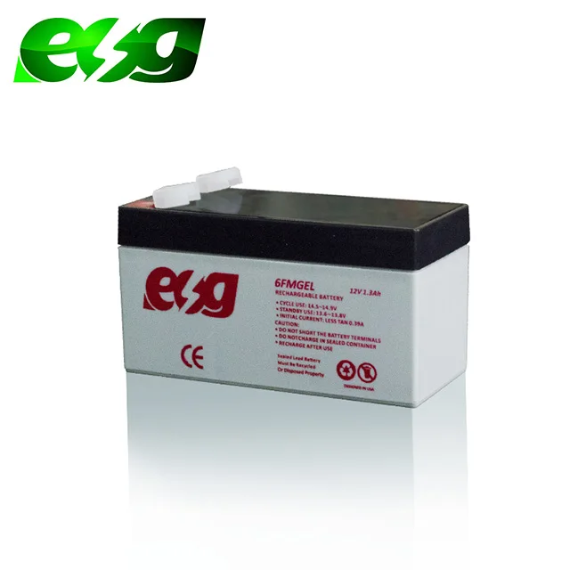 ESG For Emergency Lights 12v 1.3AH UPS AGM Maintenance Free Deep Cylce Storage Battery