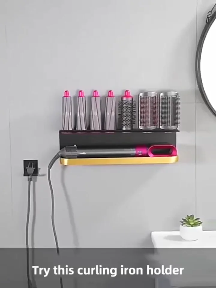 Aluminum Dyson Wall-mounted Hair Dryer Bracket Bathroom Organizer Rack ...