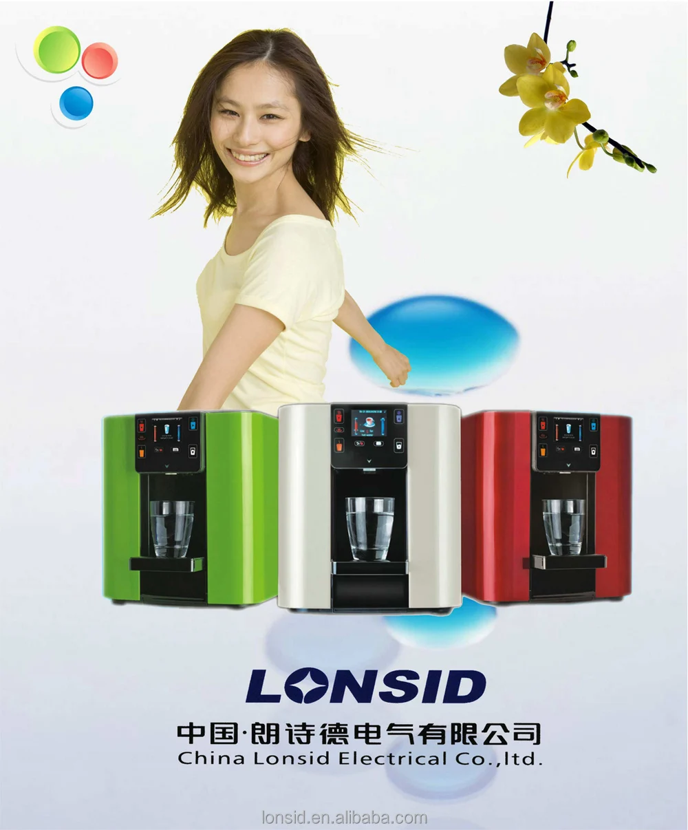 Electronic Smart Touch Screen  Hot Cold and Warm Water Dispenser Pump Mini Water bar with Alkaline Water Filter