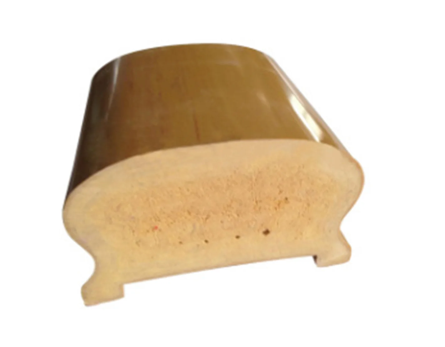 Modern Polymer Hot-Bending Eco-Friendly Wood PVC Frameless Glass Stair Handrail Attic Balcony Balustrades Wooden-Textured