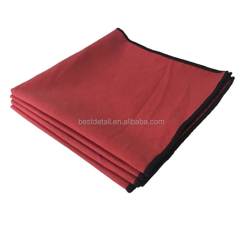 Red 40x40cm Auto Detailing Car Wash Finishing Towel Microfiber Suede