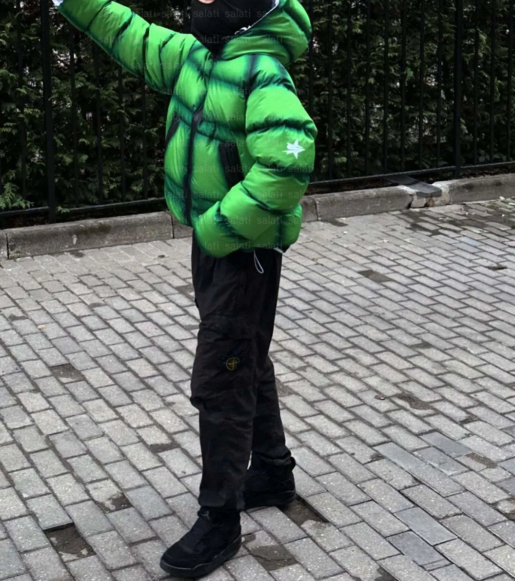 Salati Manufacturer Winter Windproof Lightweight Regular Spray Dyed Wash Cotton Feather Quilted Puffer Bubble Jacket Hooded Coat gallery 4