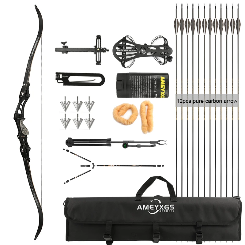 62" ILF Recurve Bow 30-60lbs 19" Riser Takedown Archery American Hunting Target