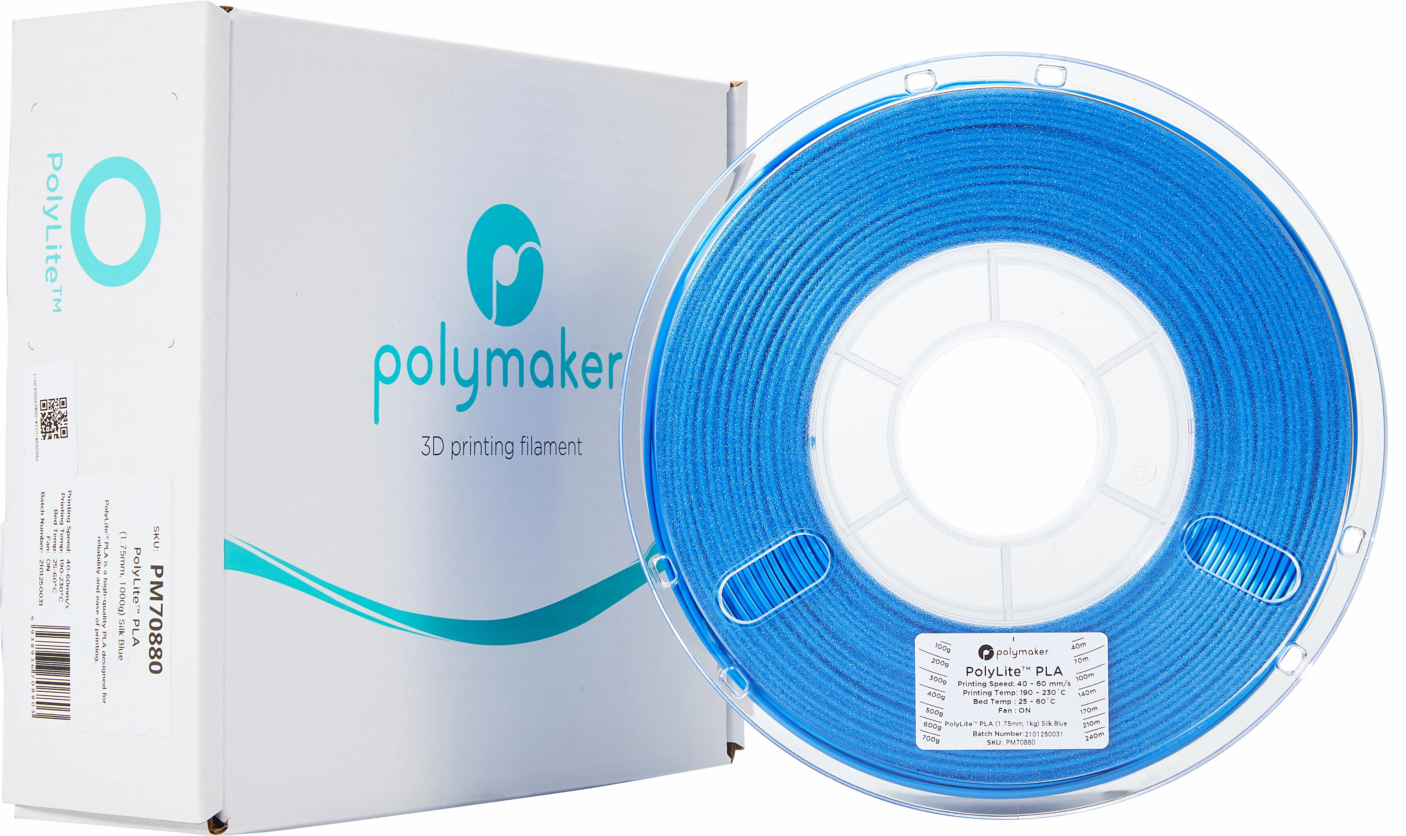 PolyMaker PolyLite PLA 1.75mm Blue 3D printer filament 1Kg - 3D