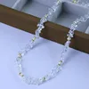 GN0714-4 Collana di perle naturali di cristallo bianco