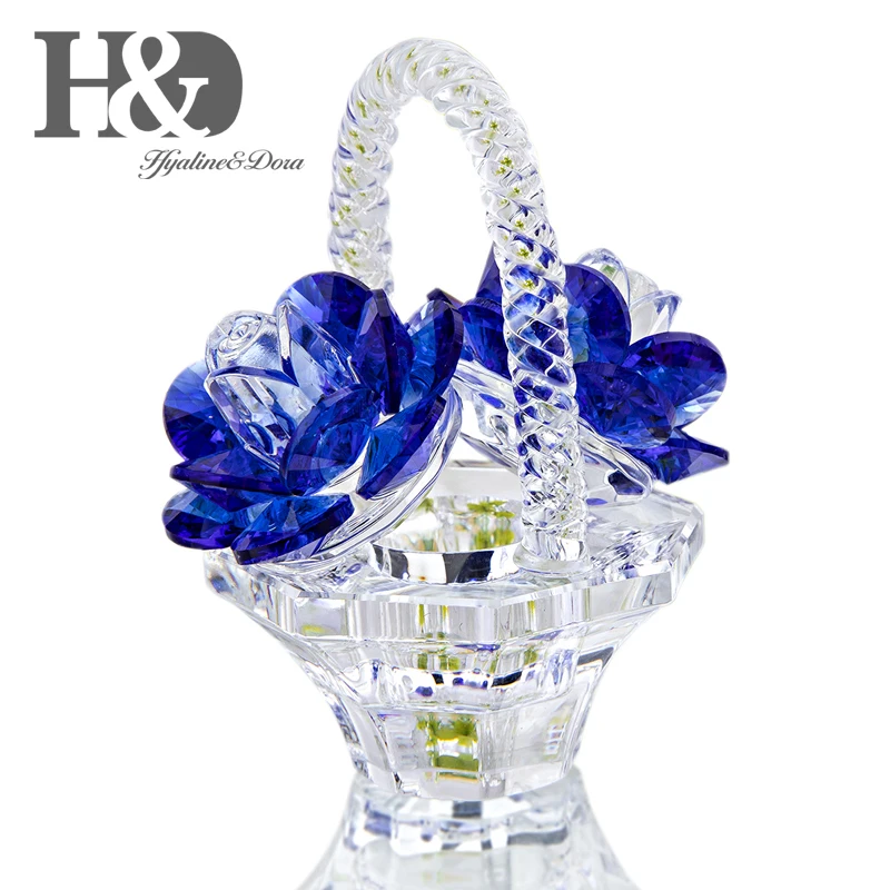 H & D-figuras De Cristal Con Rosas Azules,Adornos Para El Hogar,Decoración  Para Fiesta De Boda,Regalo De Recuerdo Para Mamá - Buy Regalos De Boda De  Flores De Cristal Para Los Cristales De