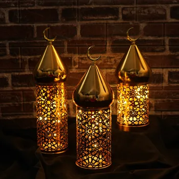 Factory Direct Iron Middle East Festival Lantern Eid Decorative Lamp Ramadan Home Decoration Ramadan Mubarak Decoration Lamp