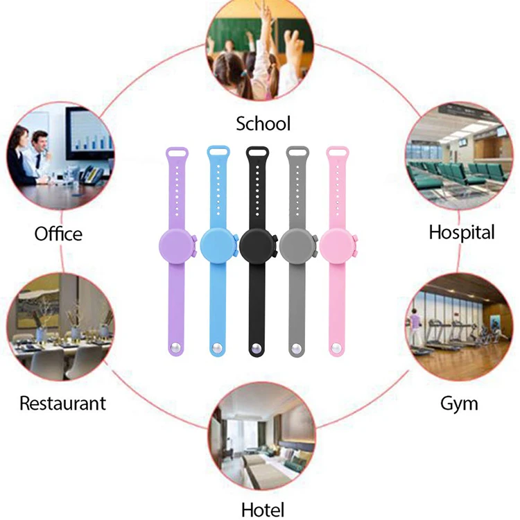 Диспенсер браслета дезинфицирующего средства для руки силикона изготовленного на заказ логотипа многоразовый с Рефилл