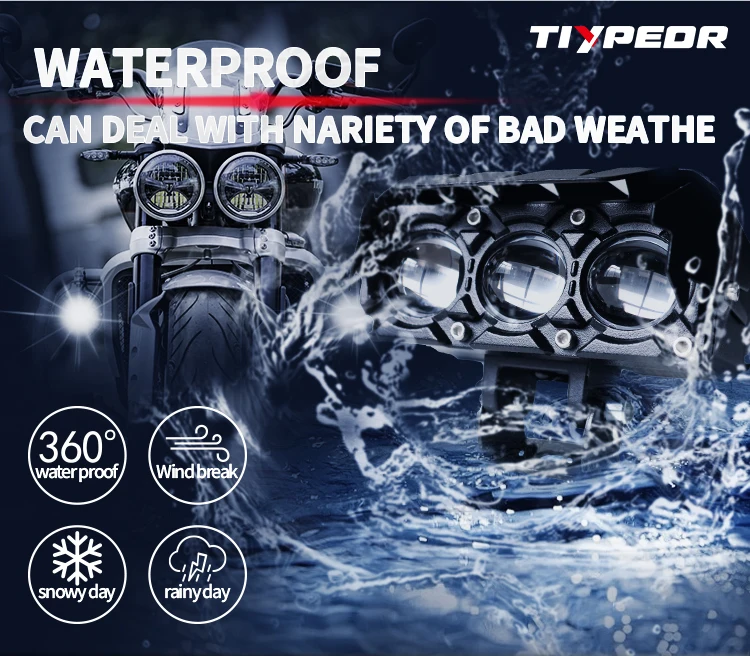 product tiypeor hot sale universal 30w motorcycle brighter hi q fog auxiliary driving led headlight spotlight for off road atv utv-4