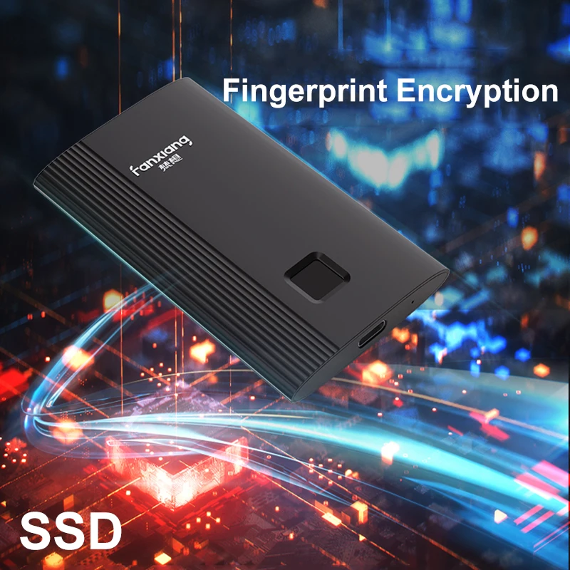 256gb 512gb 1tb Fingerprint Encrypted Usb 3.2 Typec Mobile Portable