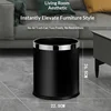 Cubo de basura de doble capa con anillo plateado de 10 litros