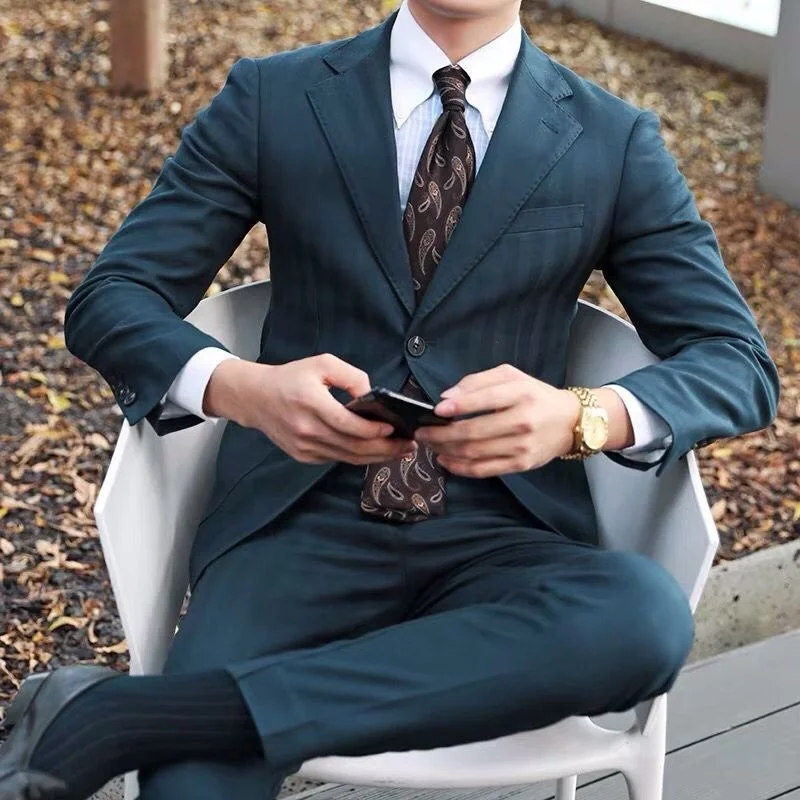 MTM Made to Measure 16 Colors Men Slim Fit Suits Big Size Mens Wedding Suits With Pants Business Custom Mens Suits