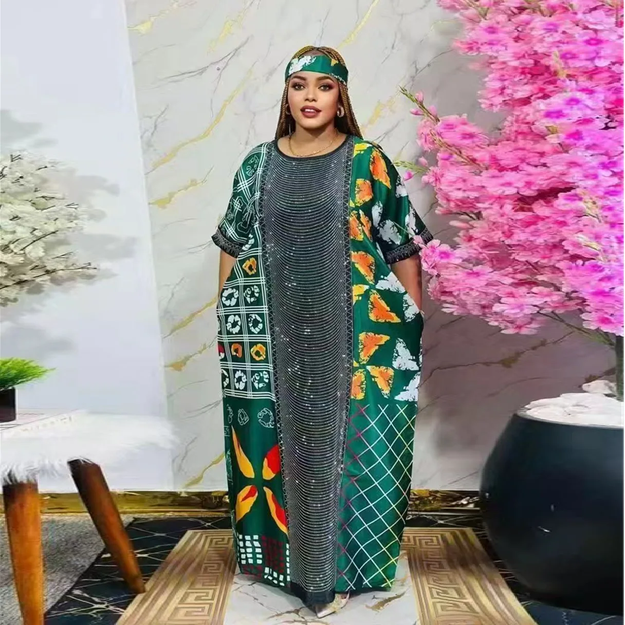 New Fashion Women's African Print Dashiki Dress Summer's Tempting Hot  Diamond for Heavy Industry Ethnic Muslim Style Loose Fit| Alibaba.com