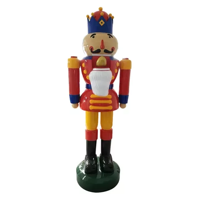 Life Size Wooden Soldier Nutcracker for Christmas Soldier Authentic 10ft Height Fiberglass Toy Soldier Nutcracker