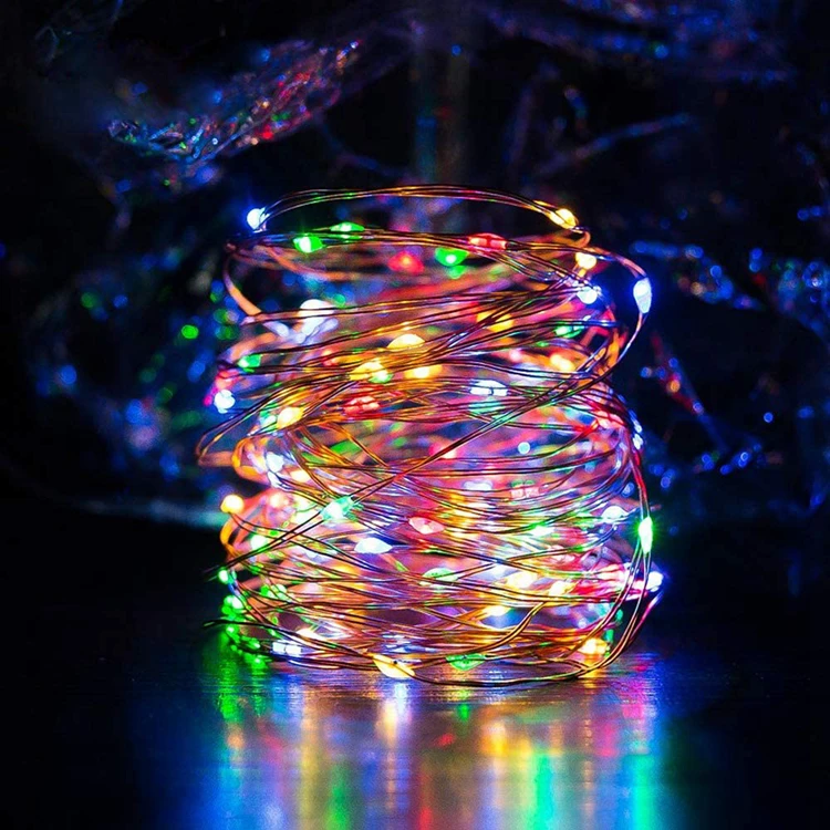 100LED 10M Copper String Light Multi Colored Christmas String Lights Holiday Decoration Led Copper Wire String Light