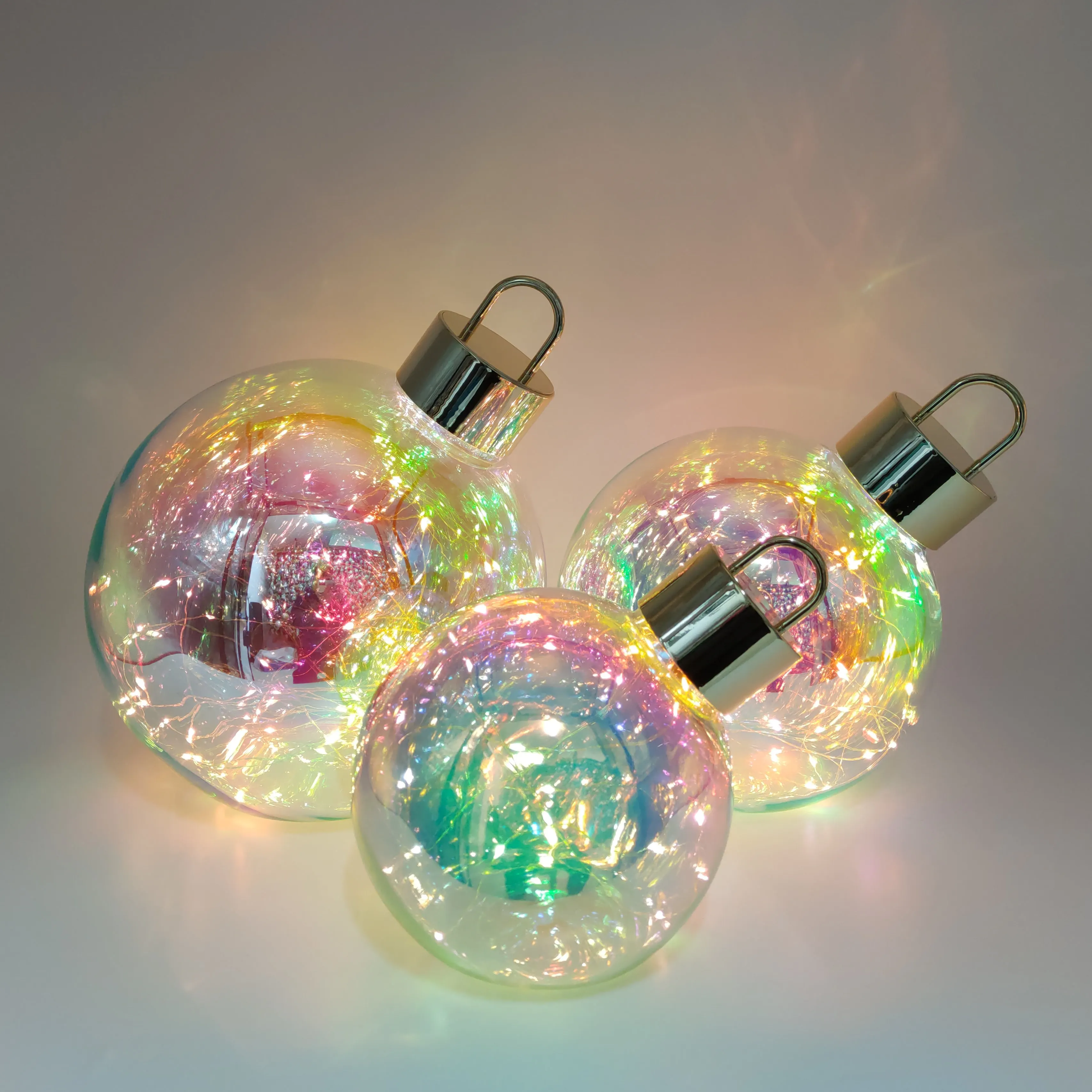 25cm Glass Balls Outdoor Decoration Round Led Lighted Christmas Ornamental Balls