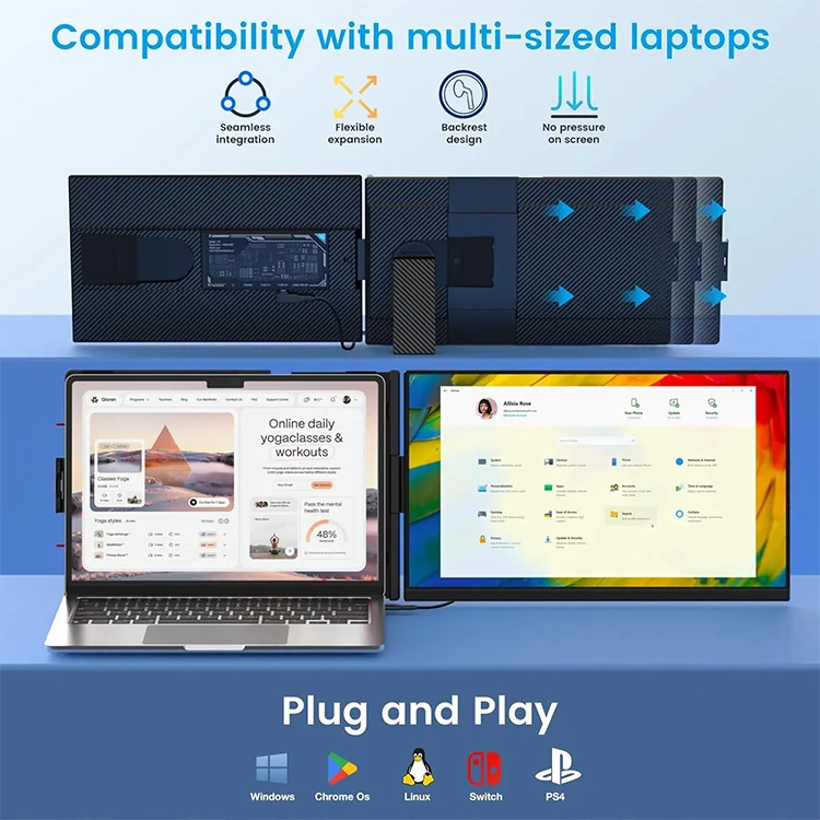 P5 Dual Screen Portable Monitor - 15.6 Inch IPS Display