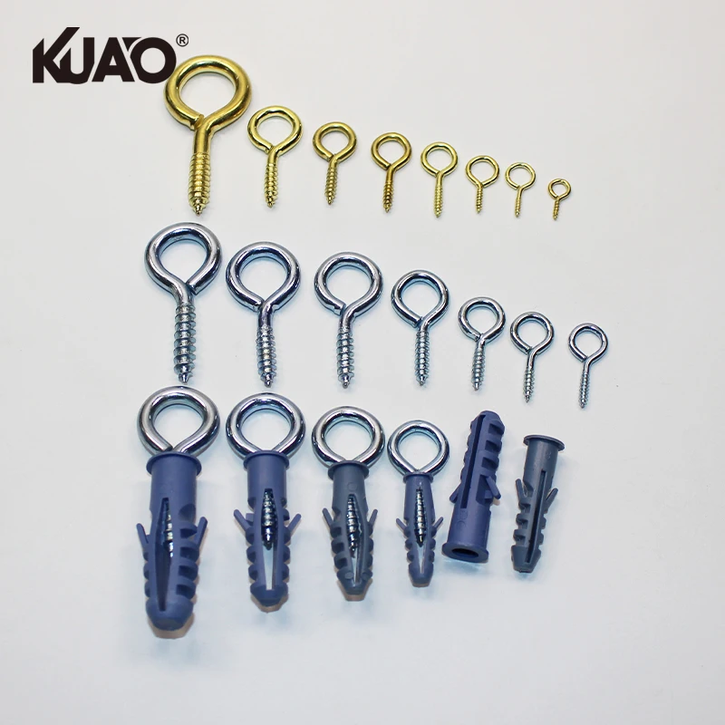 Zinc Plated Screw Eye for Hanging Decor Christmas Lights and Tarps Bulk Supply Furniture Cabinet Slings Eye Screw Hooks details