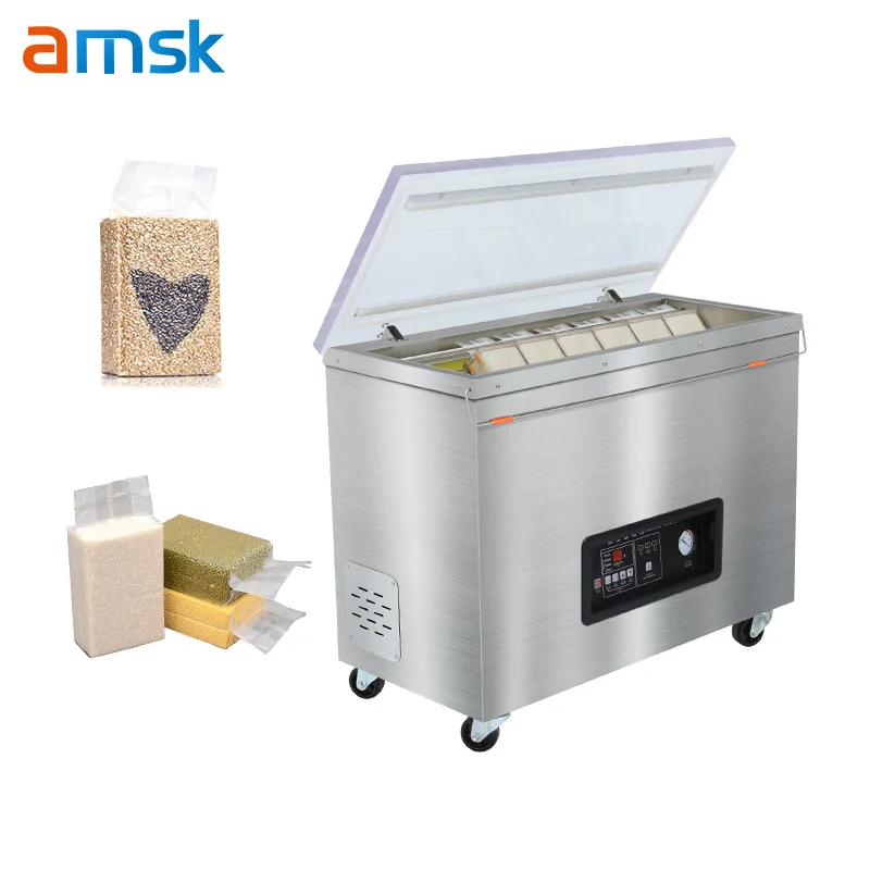 850 Commercial Fresh Food Grain Large Size Heat Vacuume Bag Sealer Vacuum Packaging Machine Brick Rice Vacuum Sealing Machine