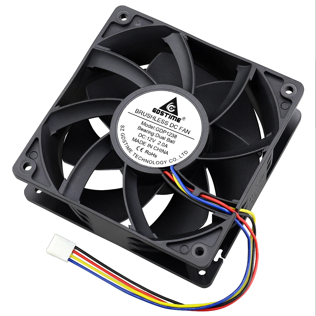 GDT 120x120x38MM 120mm PWM FG DC Control Exhaust Axial Fan UPS Power Fans Waterproof IP68