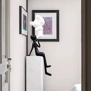 Wholesale Villa Hotel Lobby Mannequin Art Floor Lamp Nordic Portrait Black Vertical Modern Floor Lamp