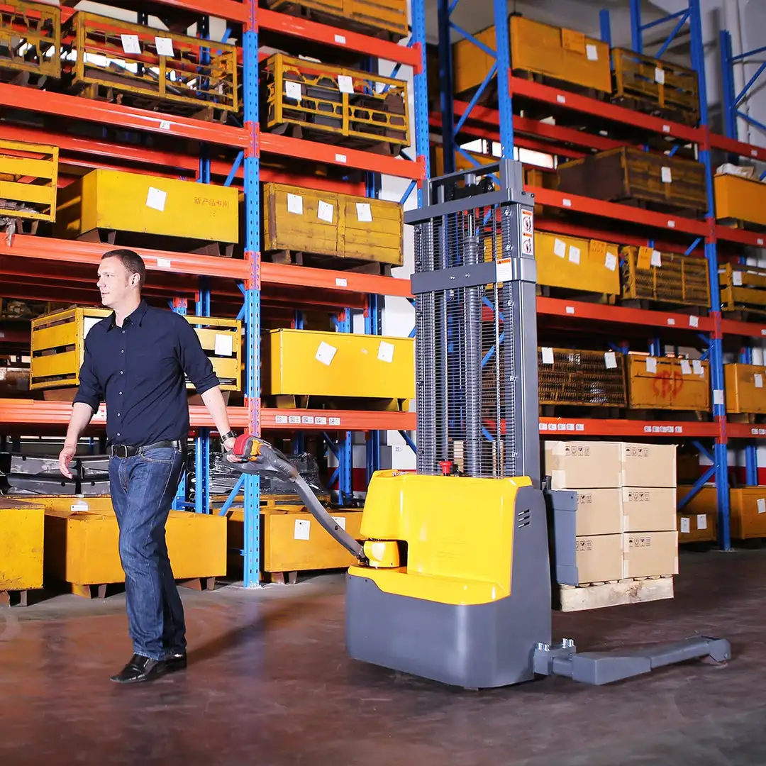 Electric Stacker Material Handling Equipments Fully Semi Elec Pallet Truck Price 1000Kg 1500 kg Forklift Stacker