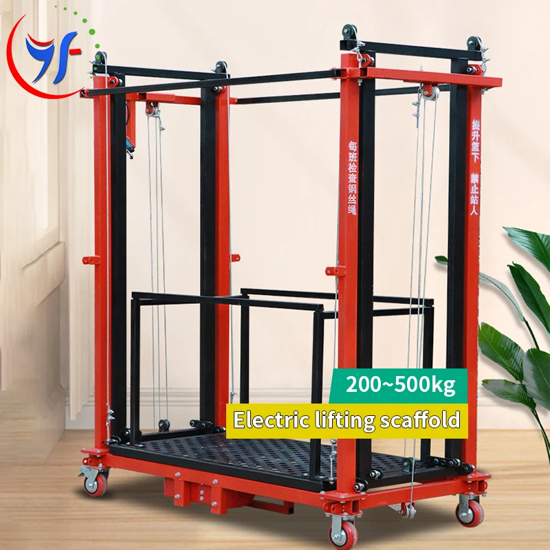 6M Mobile Electric Scaffolding Lift Platform for Construction Multiple Modes Foldable Electric Lift Scaffolding Platform