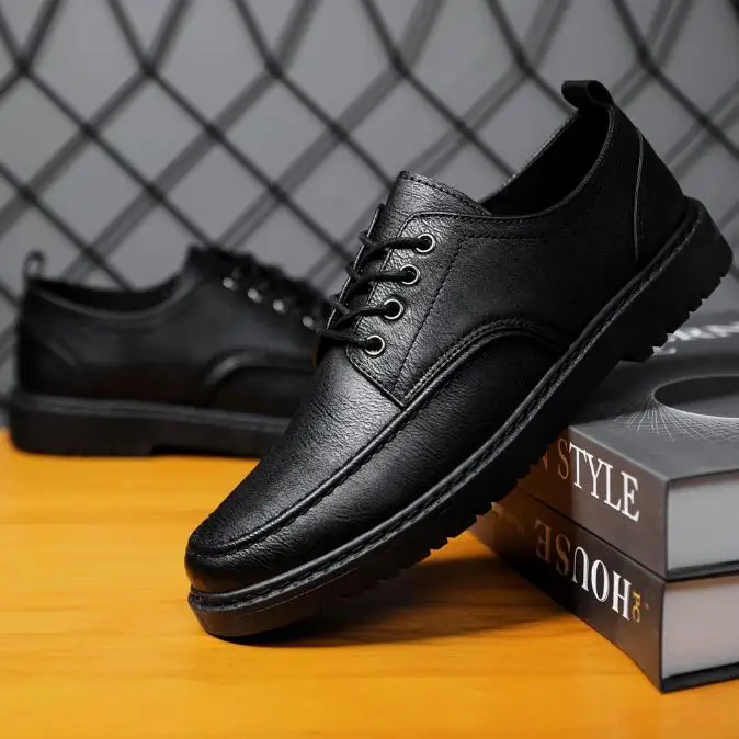 New Leather Shoes Men's Korean Version Fashion All-match Handsome Shoes ...
