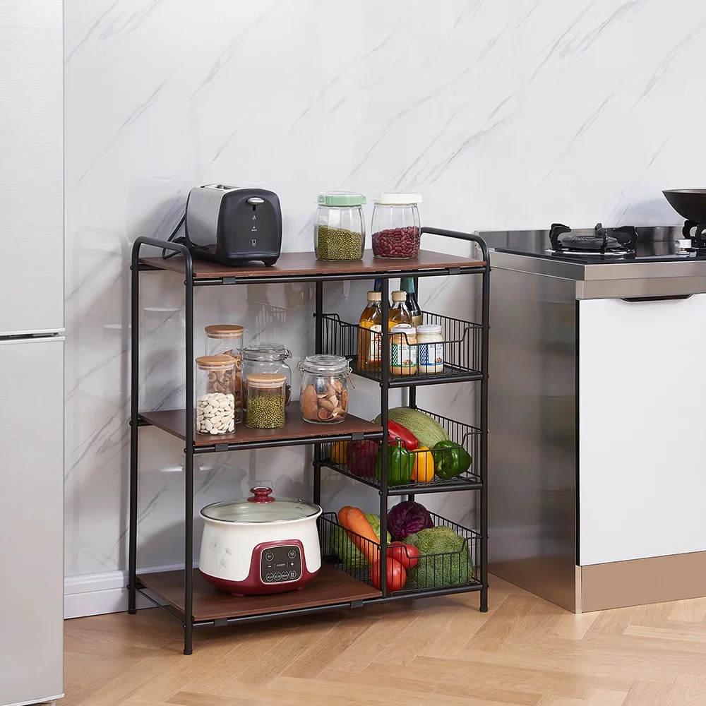 New Design Multifunctional Large Capacity Storage Rack for Kitchen With Wheels Kitchen Vegetable or Fruit Storage Rack