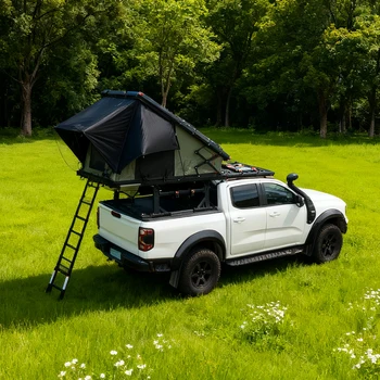 Outdoor Travel Camping Car Roof Tent Aluminum Alloy Hydraulic Triangle Elevated Design Car-Mounted Camper Van 4*4 RTT  Roof Tent