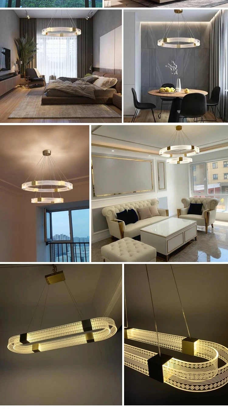 Modern Chandelier Pendant Lamp Circle Pendant Light Nordic living room acrylic chandelier light