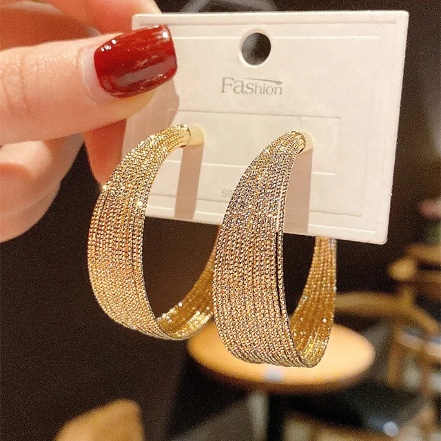 Party Gift Fashion Taki Ladies Round Stainless Steel Jewelry Trendy Hoop Large Gold Plated Big Hoop Earrings For Girl Gift