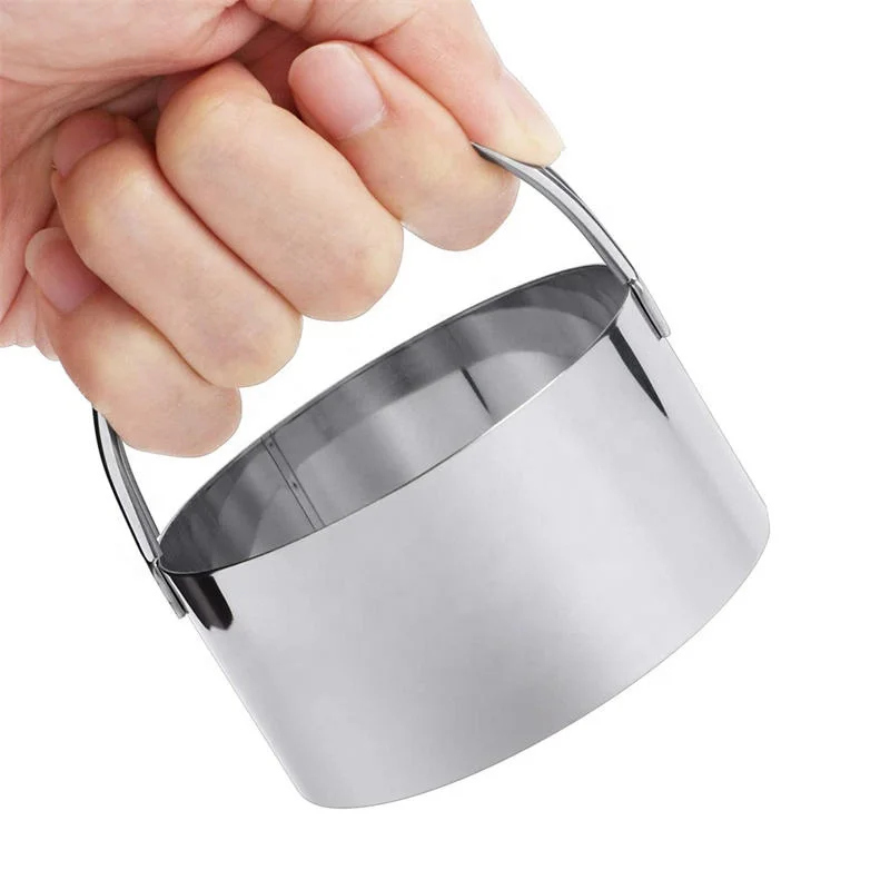 High Quality Stainless Steel Round Cookie Cutter with Handle Factory Biscuit Dough Baking Tools