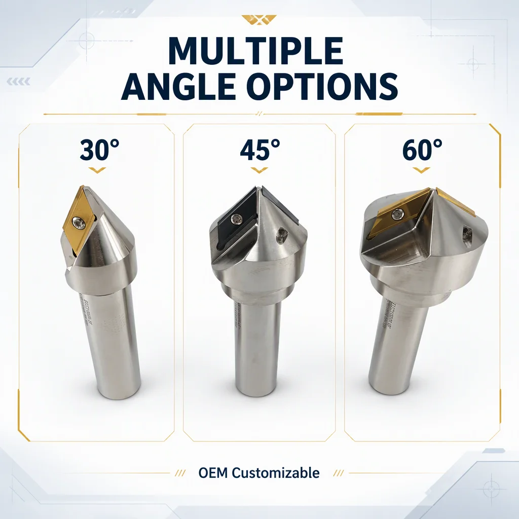 CNC Lathe Chamfering Tools Tungsten Carbide Boring Bar XCET310404 Compatible 30 45 60 Degrees Altin Coating OEM Customizable