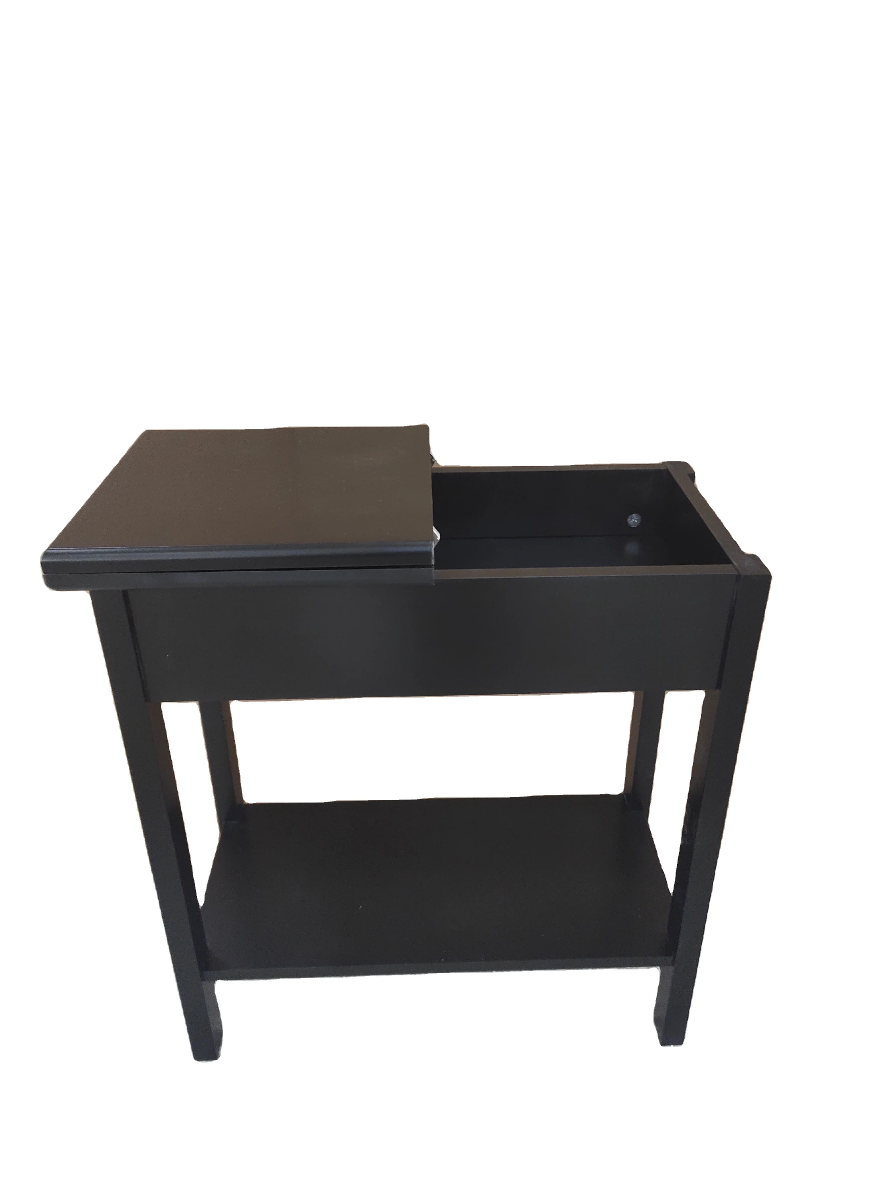 Flip Top End Table with Hidden Storage Compartment Night Stand Bedside Table