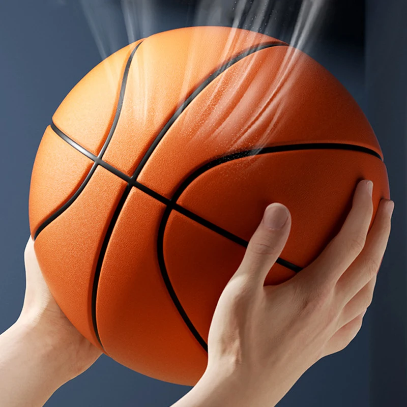 Ballon De Basket-ball Silencieux, D'entraînement En Intérieur, Balle En Mousse Haute Densité Non Revêtue, Douce, Flexible, Légère Et Facile à Saisir