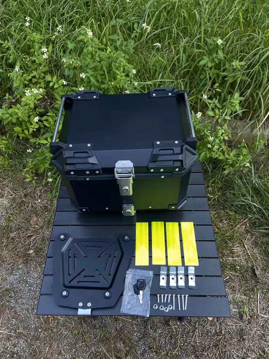 Боковой черный Задний ящик для мотоцикла электровелосипеда оптовая продажа Алюминиевый бокс 45 л быстроразъемный замок