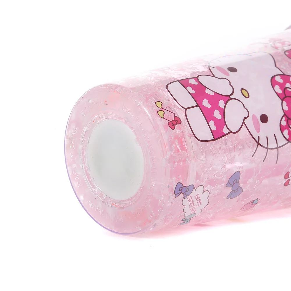 Factory Custom Cartoon Anime Reusable Double Wall Water Bottle Frosted Plastic Coffee Cup with Lid and Straw