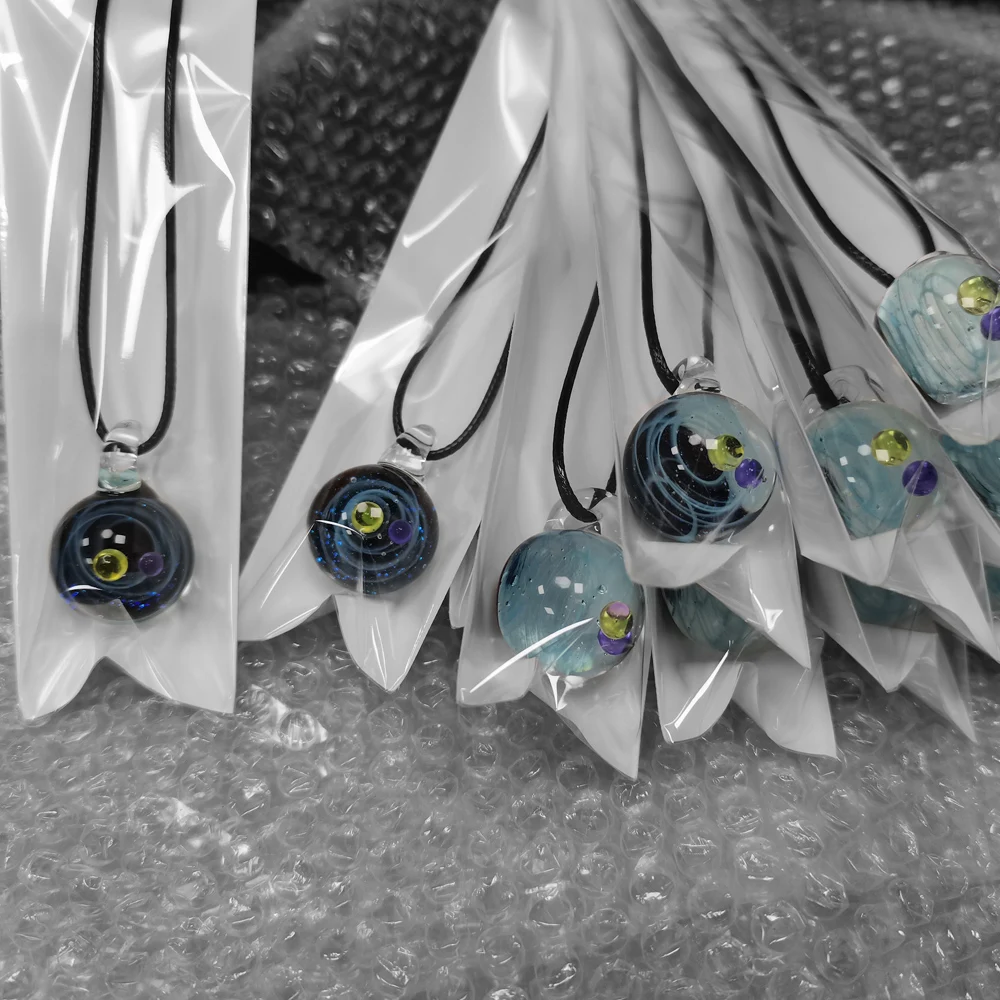 Black Hole Nebula Space Glass Galaxy Pendant Universe Necklace